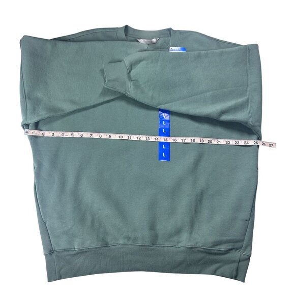 Tuff Athletics Crewneck Sweatshirt Women Size L Green Pullover Cotton Polyester - Picture 6 of 9